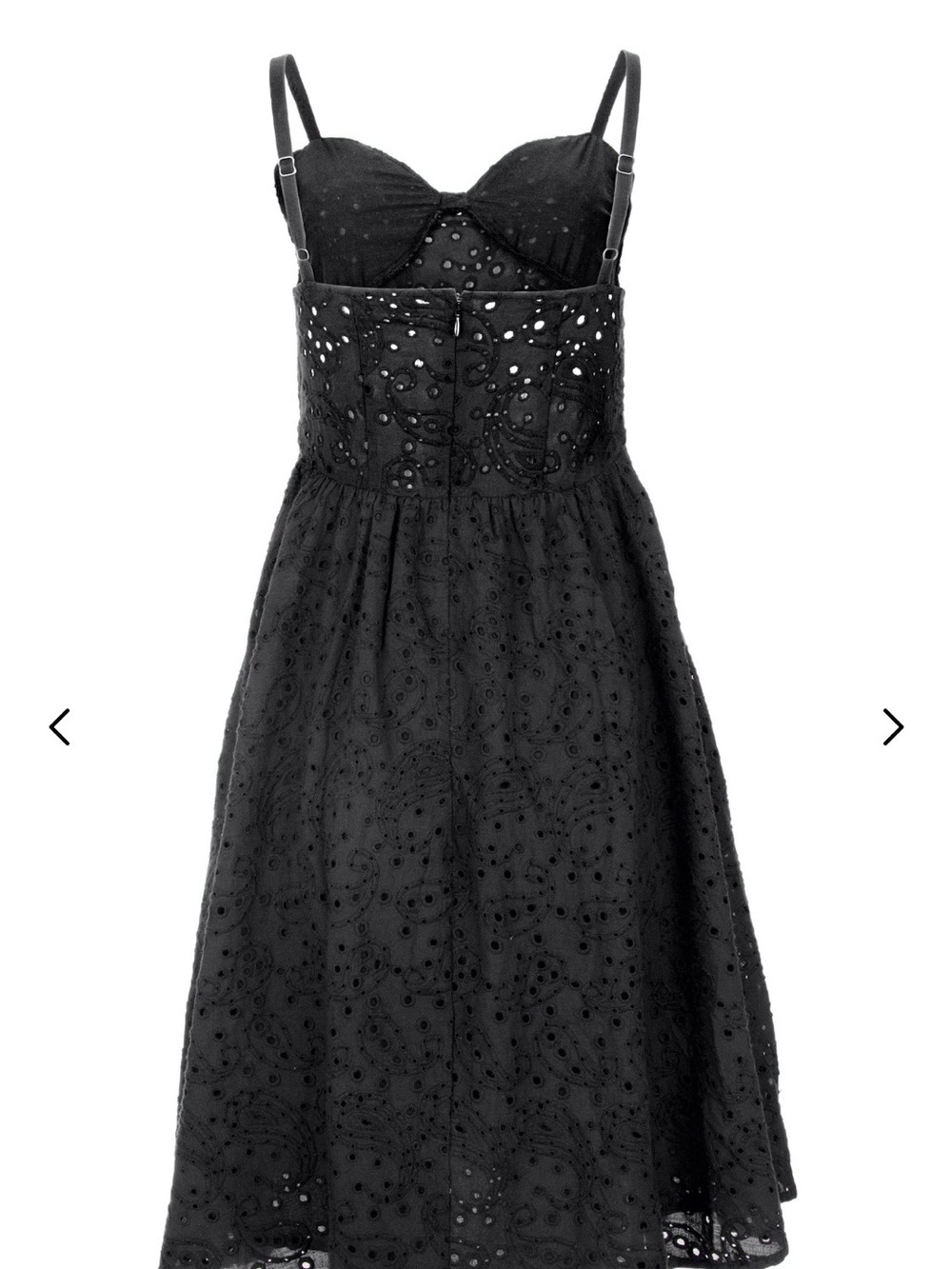 Black Eyelet Spaghetti Strap Sundress Size 6 - Picture 4 of 8